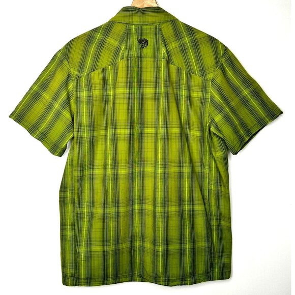 Mountain Hardwear Mens Shirt Button Up 100% Cotton Short Sleeve Green Plaid M - Picture 2 of 15